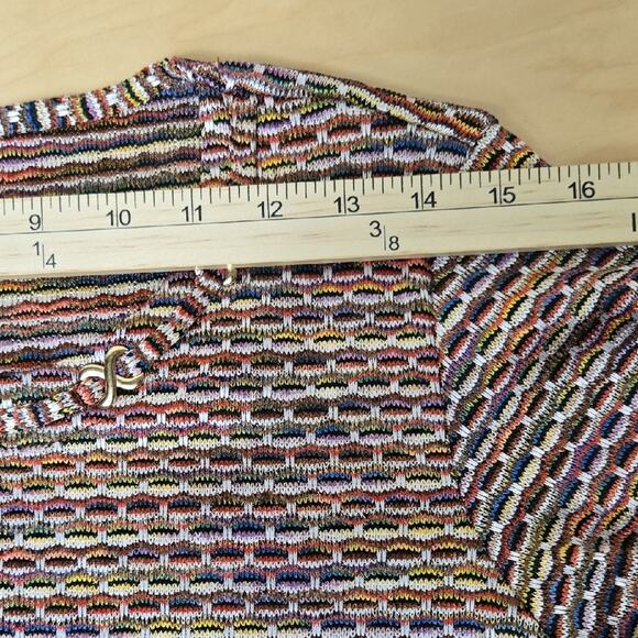 Alfred‎ Dunner Petite Small Multicolor Textured 3/4 Sleeve Top (Fits M) - Picture 5 of 7